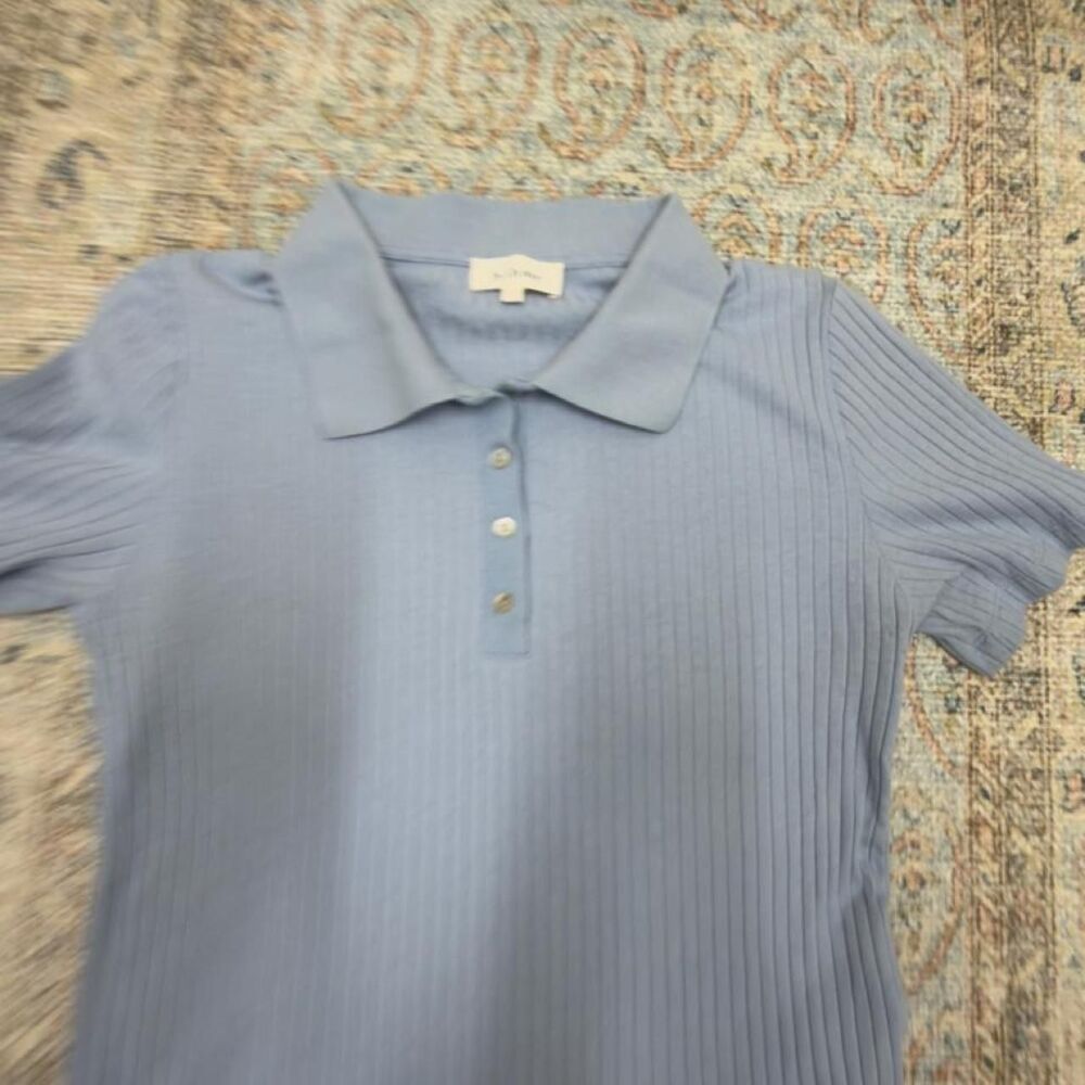 Bohme Women's Blue Polo Sweater Top Large